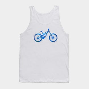 Downhill mountain bike watercolor  blue Tank Top